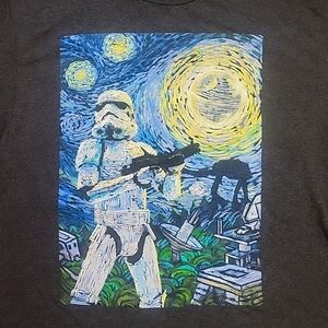FifthSun Star Wars Van Gogh "Starry Night" Stormtrooper T-Shirt Black Size Large